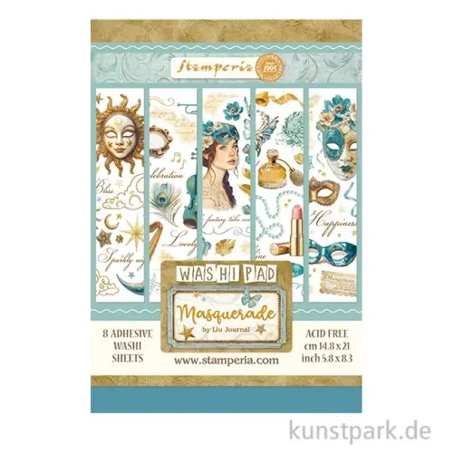 Nur Für Kurze Zeit Stamperia Washi Pad - Masquerade, 8 Blatt, A5