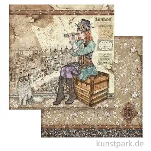 Stamperia Scrappapier - Lady Vagabond and Cat, 30,5 x 30,5 cm Rabatt