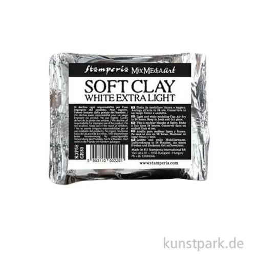 Stamperia Soft Clay Modelliermasse, Extra leicht, Weiß, 80 g Aktuell