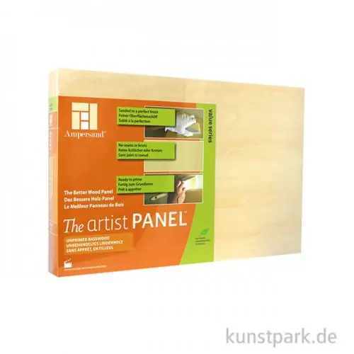 Handgefertigt Ampersand Artist Panel - Basswood 38 mm