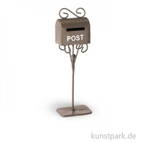 Miniatur Briefkasten aus Metall - Rost, 3x2x11 cm Handgefertigt