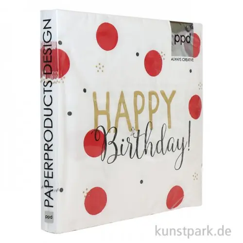 Abverkauf Servietten Happy Birthday Dots - 33 x 33 cm