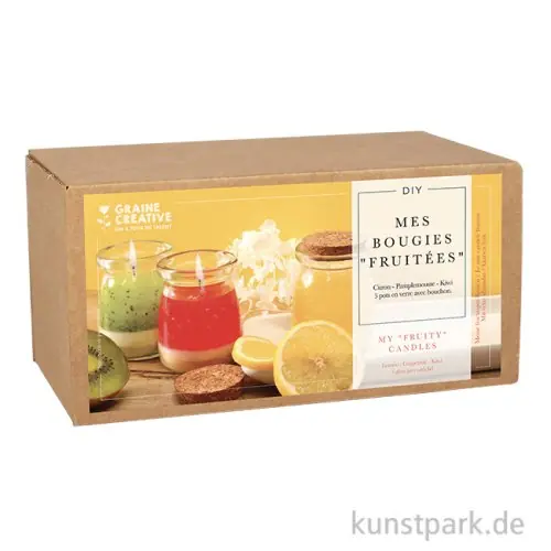 Ab Werk DIY Set - Kerzen im Glas, 3 fruchtige Designs