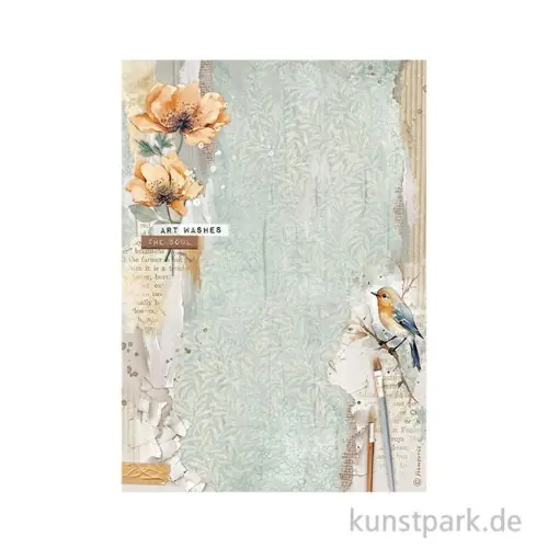 Stamperia Reispapier - Create Happiness Secret Diary Bird, A4 Hochwertig