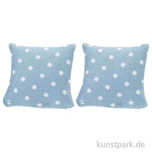 Nur Für Kurze Zeit Miniatur Kissen, Grau mit weißen Punkten, 2,8 x 2,8 cm, 2 Stück
