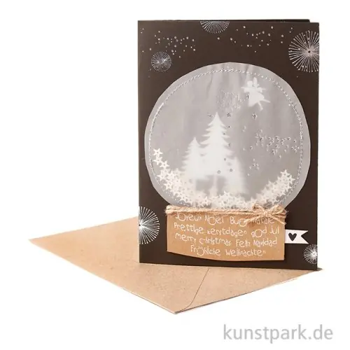 Nur Heute Good old friends - Schneekugelkarte, Fee, Tannen