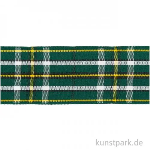 Geprüft Karoband Grün / Gelb / Schwarz, 38 mm x 3 m