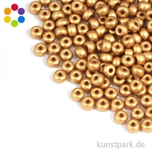 Rocailles metallic matt - 4 mm - 150 Stück Neu