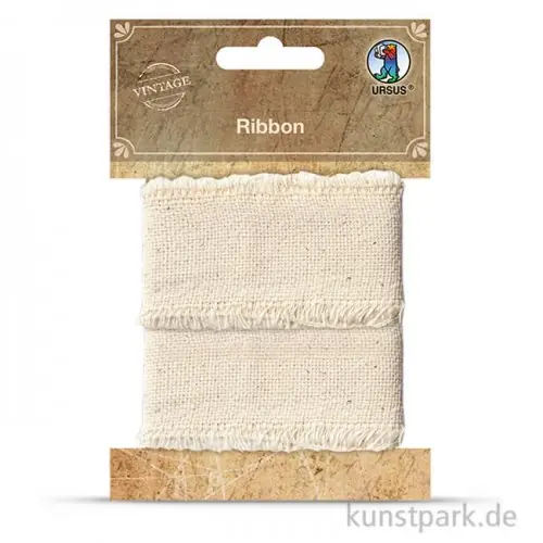 Vintage Stoffband - Natur Hell, 3 cm x 1 m Jetzt Kaufen