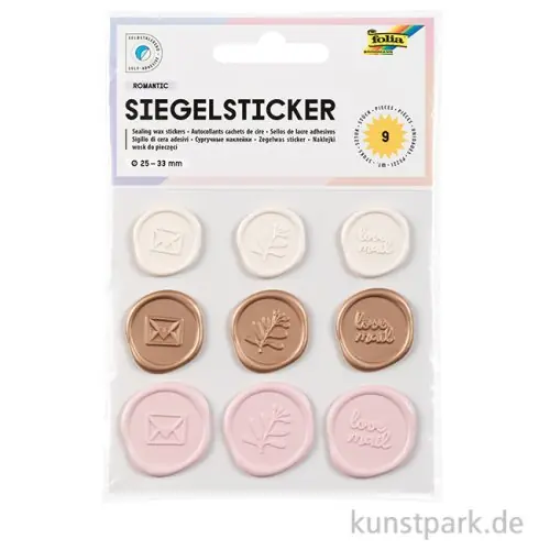Neue Ware Siegel Sticker - ROMANTIC, 9 Stück