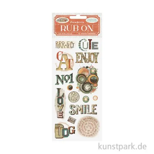 Must-Have Stamperia Rub On Transferfolie - Furry Friends Writings