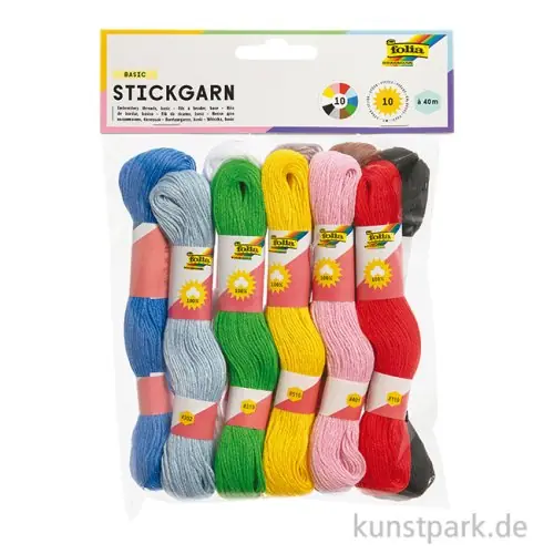 Stickgarn Basic Set, 10 Stück à 40m, in 10 Farben sortiert Jetzt Bestellen