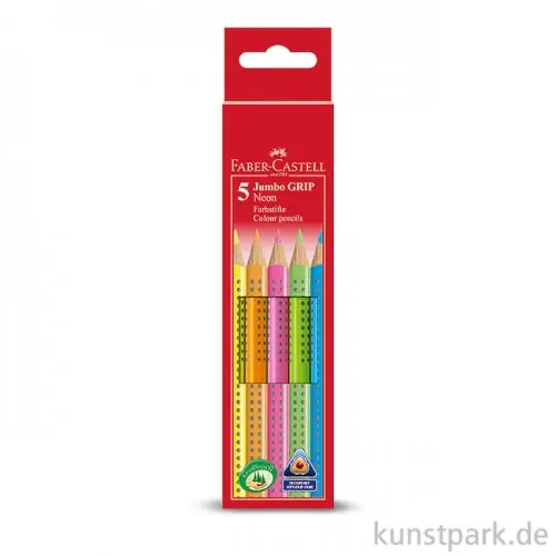 Geld-Zurück-Garantie Faber-Castell JUMBO Grip 5er Etui - Neon