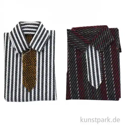 Sonderaktion Miniatur Hemden mit Krawatte, 2 x 3,5 cm, 2 Stück