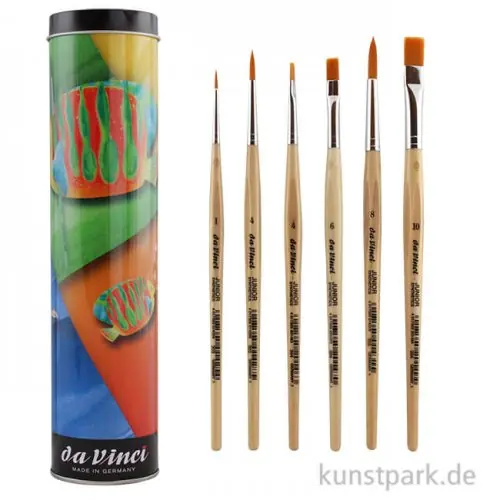 Nur Heute da Vinci Geschenkdose - 6 verschiedene Pinsel JUNIOR