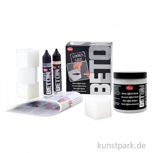 Expressversand Viva Decor Beton-Effekt Set mit umfangreichem Zubehör