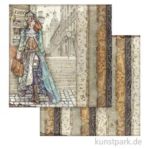 Kostenloser Versand Stamperia Scrappapier - Lady Vagabond, 30,5 x 30,5 cm