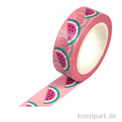 Motiv-Klebeband Washi-Tape - Melon, 15 mm, 10 m Rolle Geld-Zurück-Garantie