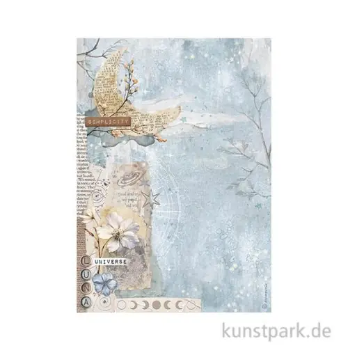Markenprodukt Stamperia Reispapier - Create Happiness Secret Diary Moon, A4