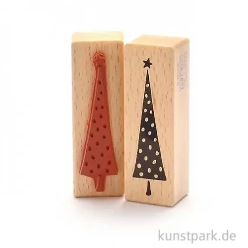 Angebot Stempel - Weihnachtsbaum mit Punkten, 3x9 cm