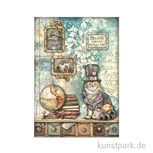 Original Stamperia Reispapier - Alterego Cat, DIN A4