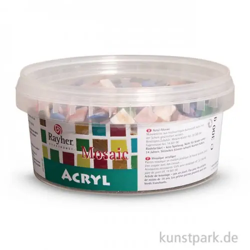 Acryl-Mosaiksteine - Marmoriert-Bunt, 1x1 cm, 300g Neue Ware