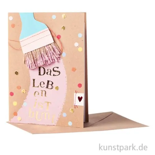 Markenware Good old friends - Pinsel Karte, Das Leben ist bunt