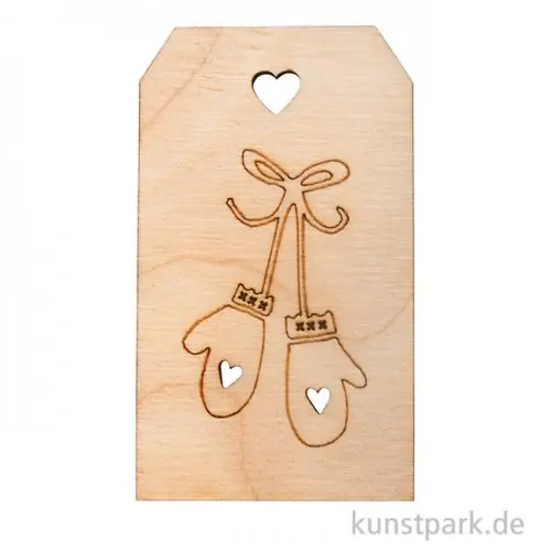 Holz-Anhänger - Handschuhe, 4,8 x 8,2 cm Günstig