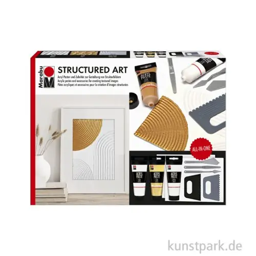 Neue Ware Marabu Structured Art Set mit Acrylpasten + Zubehör