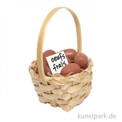 Miniatur Eierkorb mit Henkel, 3 x 4,5 cm Hochwertig