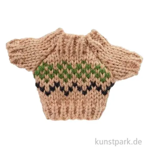 Jetzt Zugreifen Mini-Pullover, Natur Gemustert, 3,5 x 5 cm