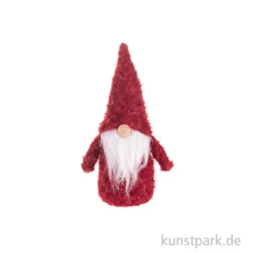 Weihnachtswichtel Figur, Plüsch, Rot, 12 x 7,5 x 23 cm Geprüft
