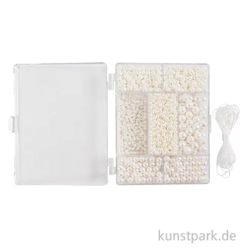 Schmuckperlen Mix mit Zubehör, Wachsperlen Perlmuttweiß Jetzt Kaufen