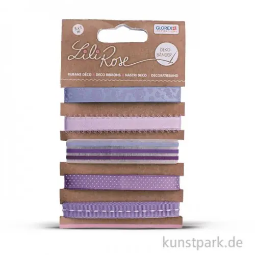 Dekobänder - Lila-Töne, 5 x 100 cm Weltweiter Versand