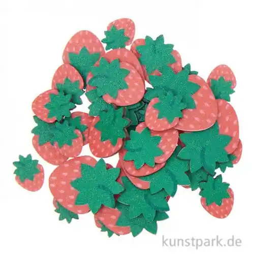Holzstreuteile Erdbeere, 36 Stück Super-Preis