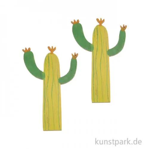 Neue Ware Streuteile Kaktus, Holz, 8 Stück 5x3cm