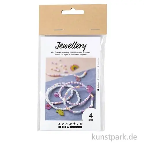 Preisknaller Mini Bastelset Schmuck, Armbänder aus Schrumpffolie, Pastell