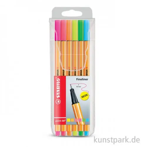 STABILO Point 88 Fineliner 6er Etui - Neon Beliebt