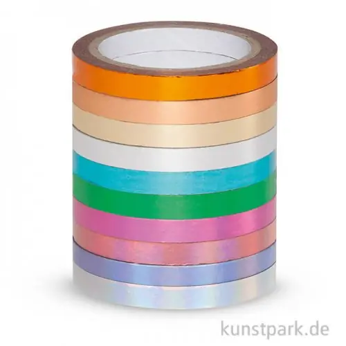 Washi-Tape Hotfoil - Irisierend, 5 mm, 10er Set, je 5 m Solange Der Vorrat Reicht