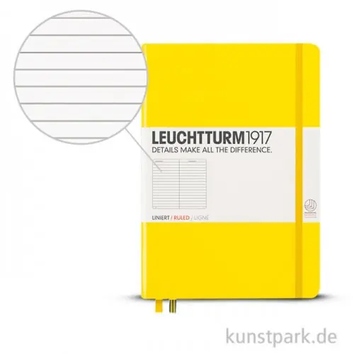 Letzte Chance Leuchtturm Notizbuch Hardcover - Zitrone - Liniert