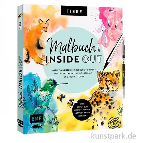 Malbuch Inside Out: Watercolor Tiere, Edition Fischer Top-Qualität