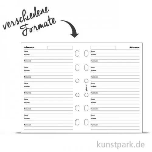 FILOFAX Einlagen - Kontaktdaten, 20 Stück, 70g Im Trend