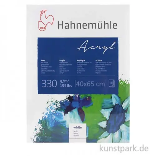Garantierte Lieferung Hahnemühle ACRYL Malkarton, 10 Bogen, 450g, 50 x 65 cm