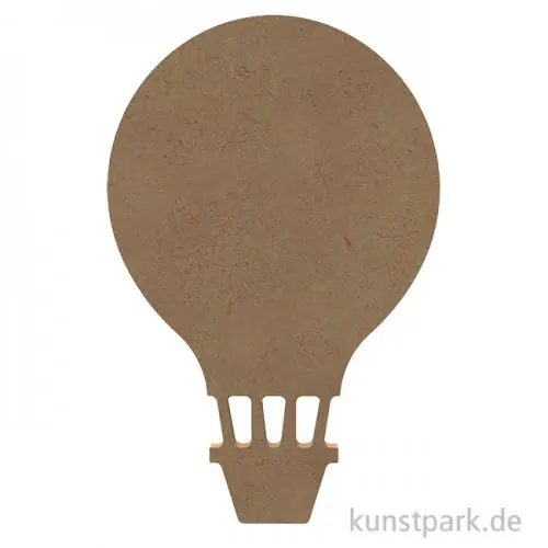 Handgefertigt Holzmotiv Heißluftballon, 10 x 16 x 0,5 cm