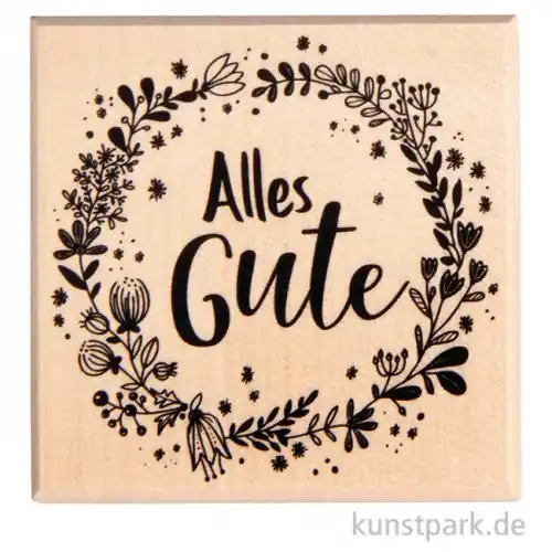 Butterer Stempel - Blütenkranz, Alles Gute, 7 x 7 cm Neuheit