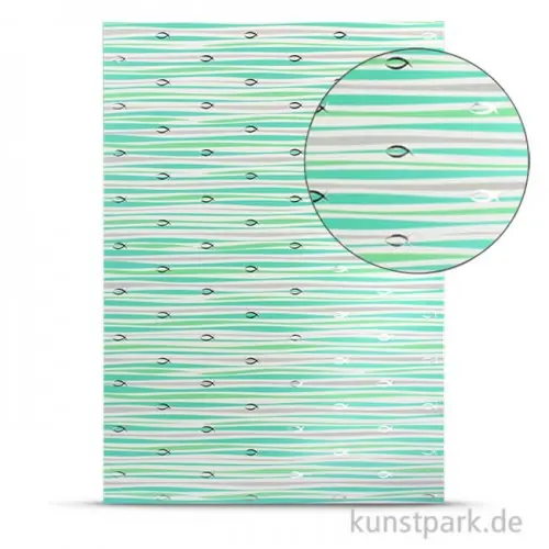 Designkarton Aqua - Türkis-Weiß, DIN A4, 200 g Online Kaufen