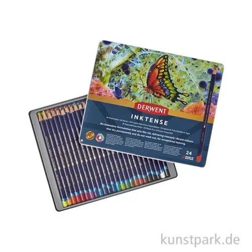 Abverkauf Derwent INKTENSE, 24 Tintenstifte im Metalletui