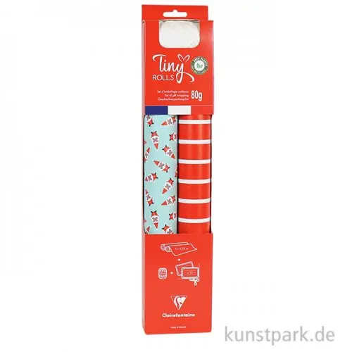 Bestpreis Geschenkpapier Set mit Zubehör - Weihnachtsmann, Rot