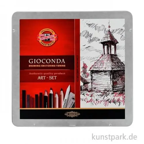 Koh-I-Noor Gioconda Art Zeichenset 8899, 24-teilig im Metalletui Geprüft
