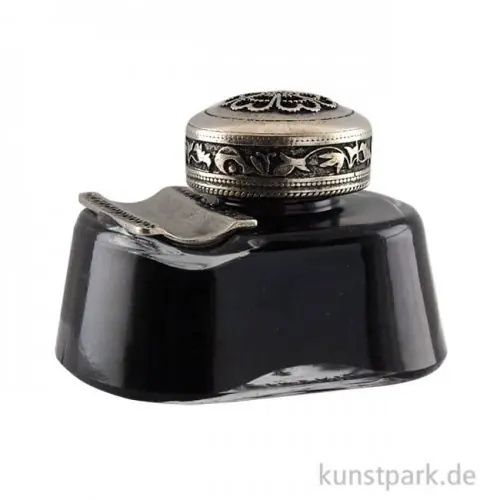 Stilvolles Rubinato Tintenglas mit Verzierungen, Ornamenten und 48 ml Tinte Letzte Chance